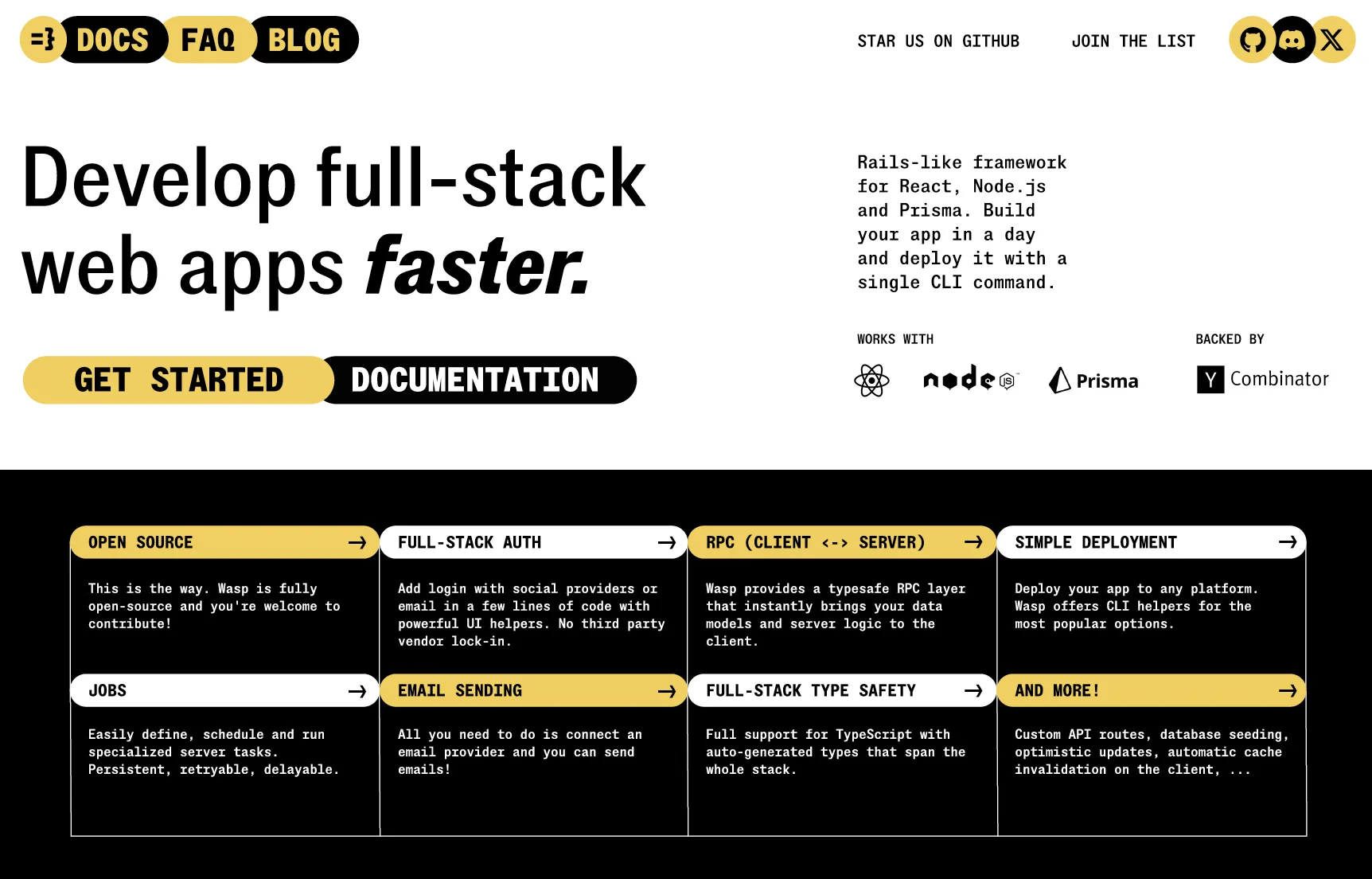 Designer concept 2: dense grid layout with thick black borders and yellow accents
